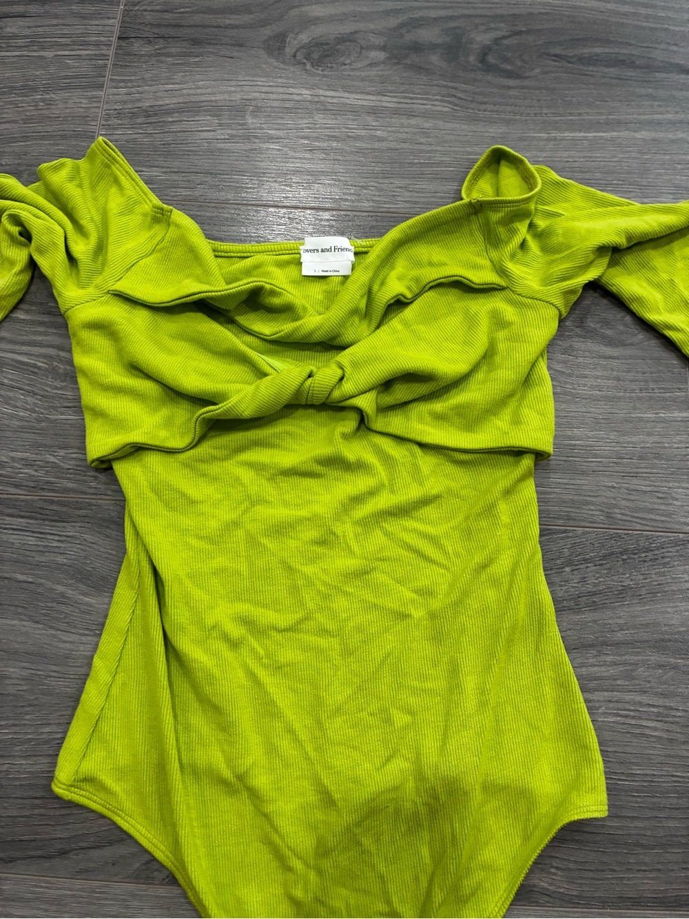 Lovers + Friends Daphne Bodysuit in Yellow Green - Picture 3 of 4